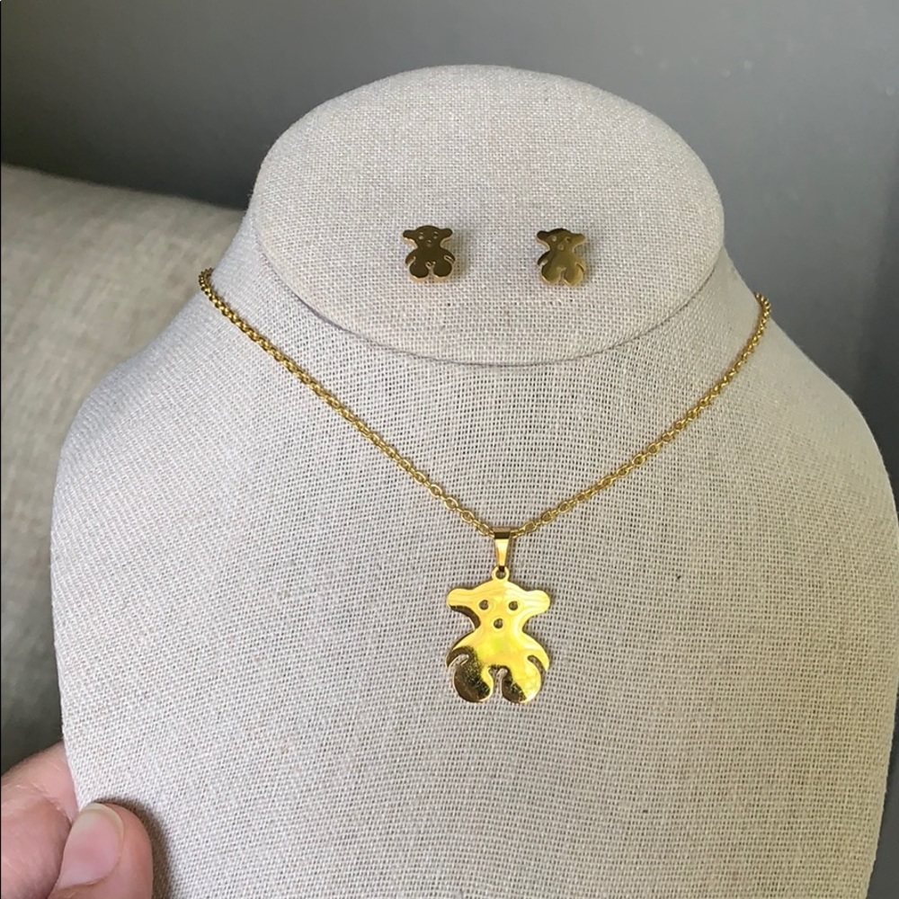 Steinless Steel Jewelry “tous” set